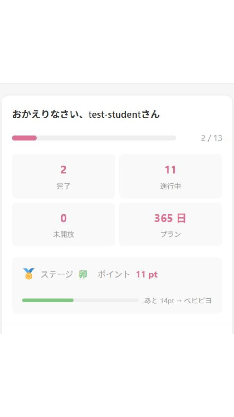 ポイント・ステージ（進捗確認）